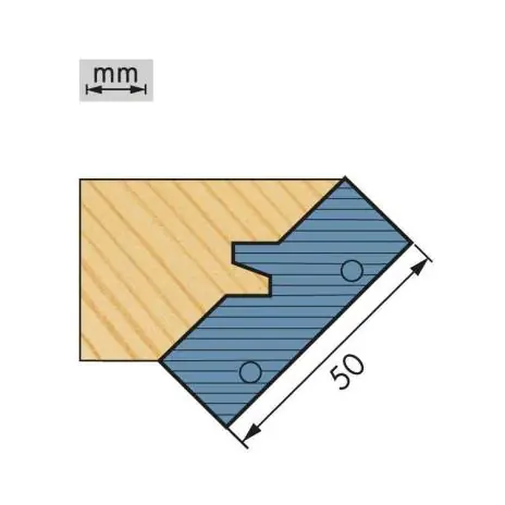Wechselplatte für Gehrungsverleimfräser 45° Finale Aktion