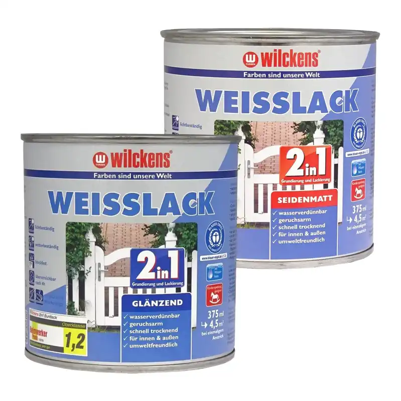 Wilckens 2in1 Weisslack seidenmatt glänzend 375 ml Garantierte Lieferung