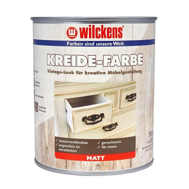 Preis Gesenkt Wilckens Kreidefarbe weiß matt Vintage Look 750 ml