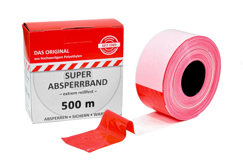 KELMAPLAST Absperrband SUPER, Nr. 11,extrem reißfest, Breite 80 mm, 500 m Sonderaktion
