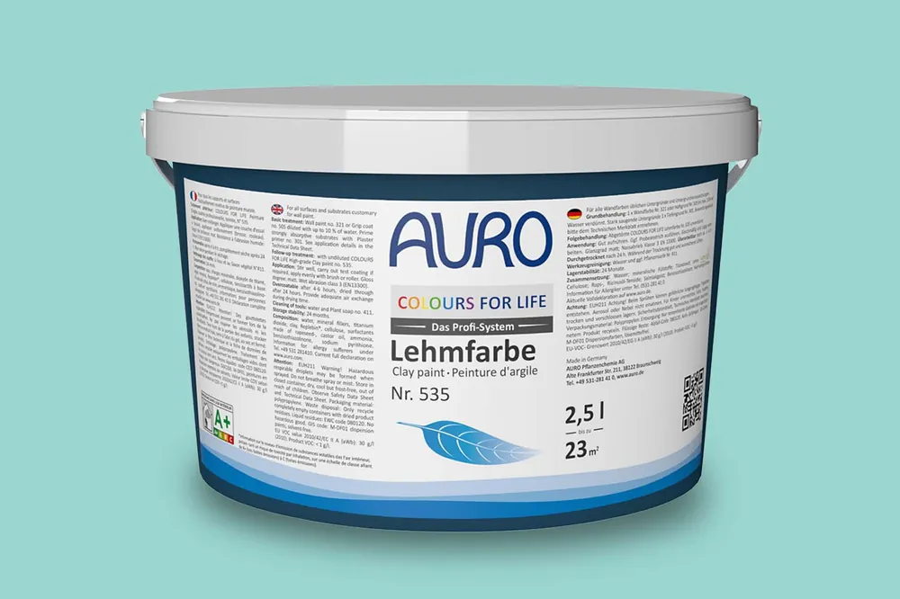 Neu Auro Colours for Life Lehmfarbe Nr.  535 - Caribbean Sea 10