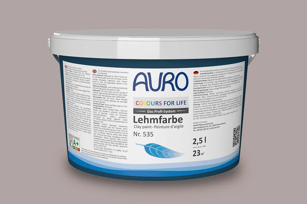 Begrenztes Angebot Auro Colours for Life Lehmfarbe Nr.  535 - Chocolat Range 15