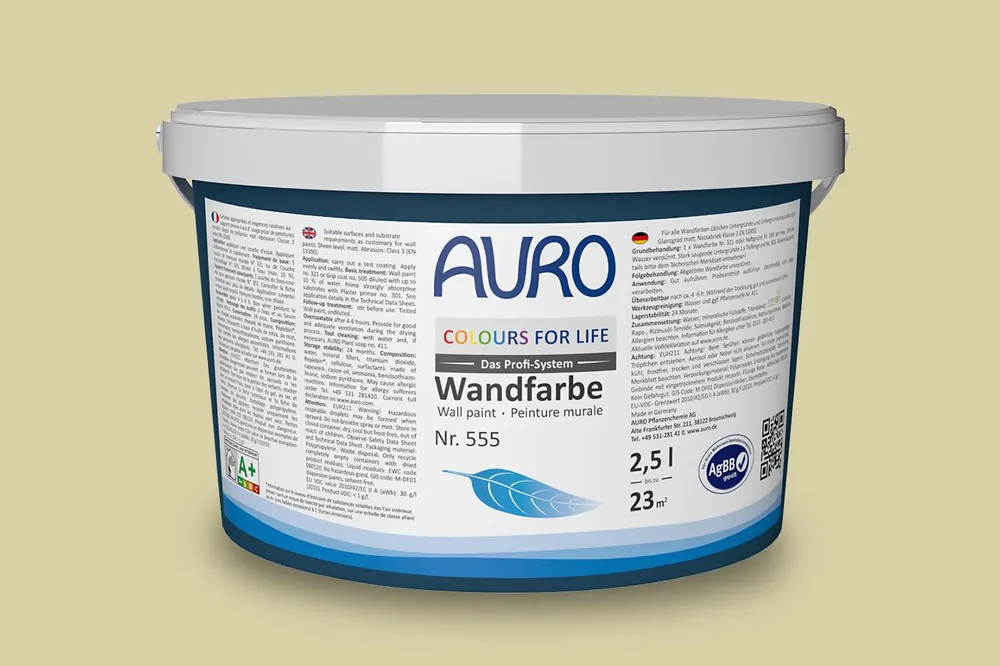 Abverkauf Auro Colours for Life Wand- und Deckenfarbe Nr. 555 - Golden Kiwi