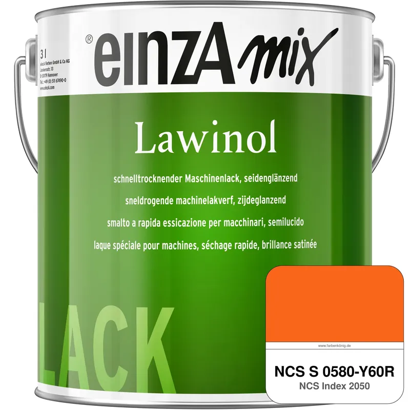 Abverkauf einzA Lawinol seidenglänzend (NCS S 0580-Y60R)