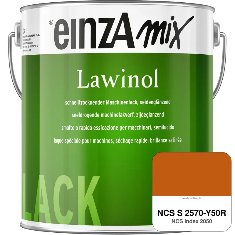 Abverkauf einzA Lawinol seidenglänzend (NCS S 2570-Y50R)
