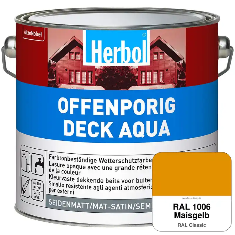 Offenporig-Deck Aqua (RAL 1006 Maisgelb) Begrenztes Angebot