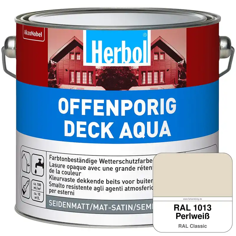 Schneller Versand Offenporig-Deck Aqua (RAL 1013 Perlweiß)