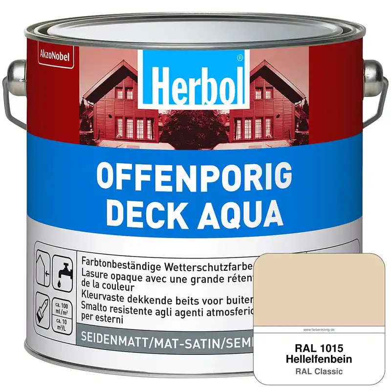 Offenporig-Deck Aqua (RAL 1015 Hellelfenbein) Ausverkauf