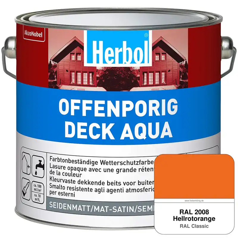 Offenporig-Deck Aqua (RAL 2008 Hellrotorange) Heißes Angebot