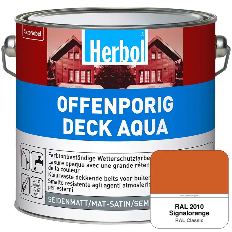 Offenporig-Deck Aqua (RAL 2010 Signalorange) Expressversand