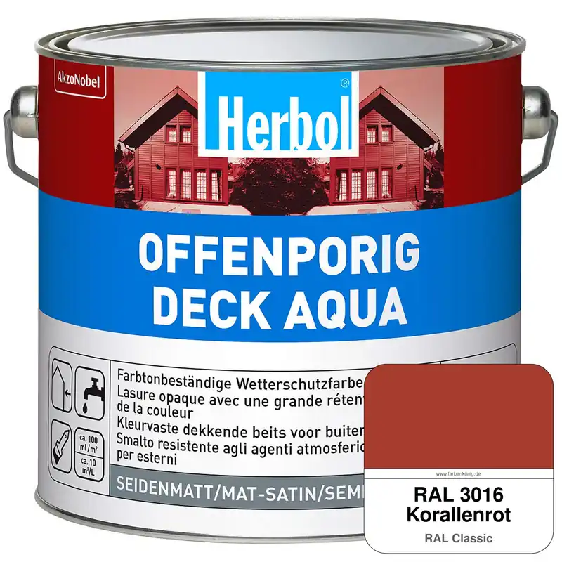 Offenporig-Deck Aqua (RAL 3016 Korallenrot) Direkt Vom Hersteller