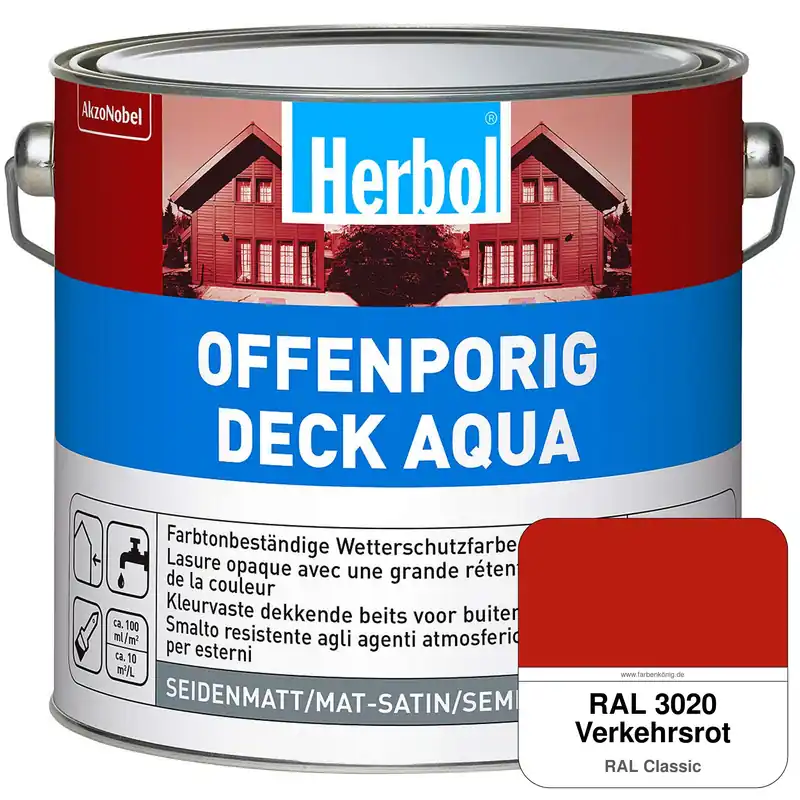 Offenporig-Deck Aqua (RAL 3020 Verkehrsrot) Finale Aktion
