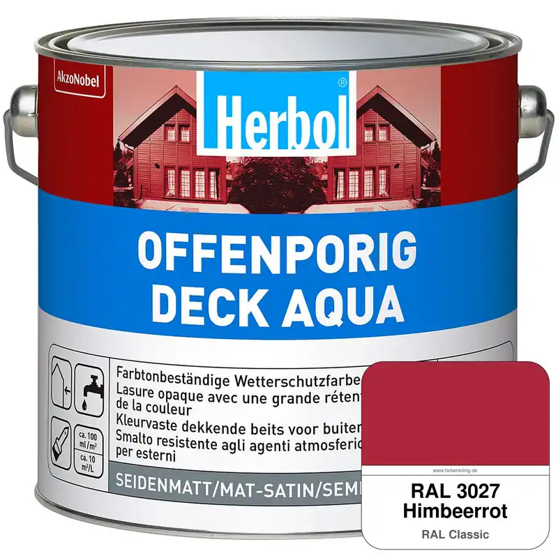 Super-Preis Offenporig-Deck Aqua (RAL 3027 Himbeerrot)