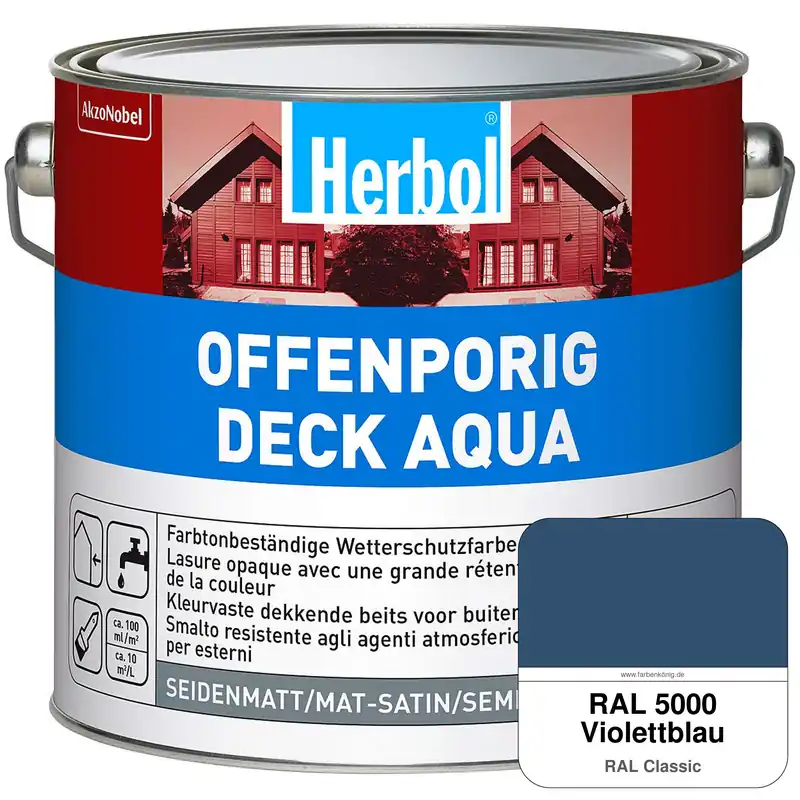 Offenporig-Deck Aqua (RAL 5000 Violettblau) Kostenloser Versand