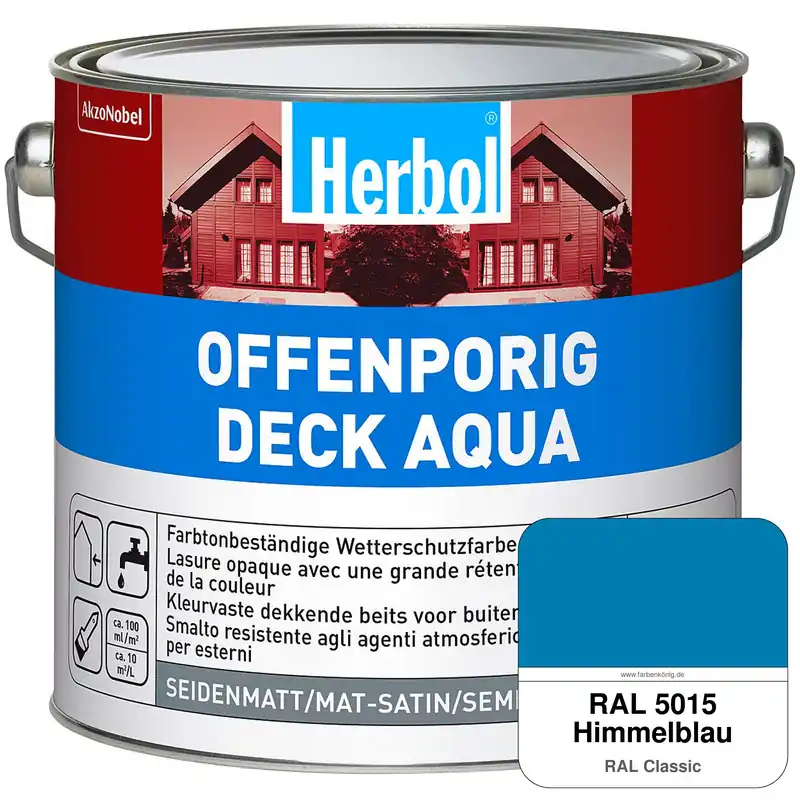 Offenporig-Deck Aqua (RAL 5015 Himmelblau) Echt