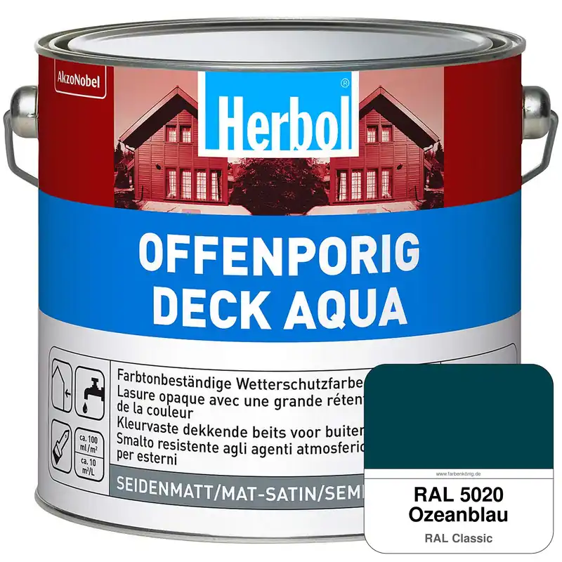 Preisreduziert Offenporig-Deck Aqua (RAL 5020 Ozeanblau)