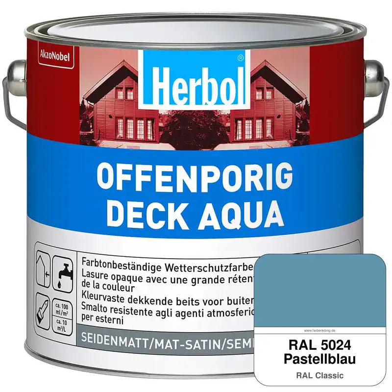 Offenporig-Deck Aqua (RAL 5024 Pastellblau) Versand Am Gleichen Tag