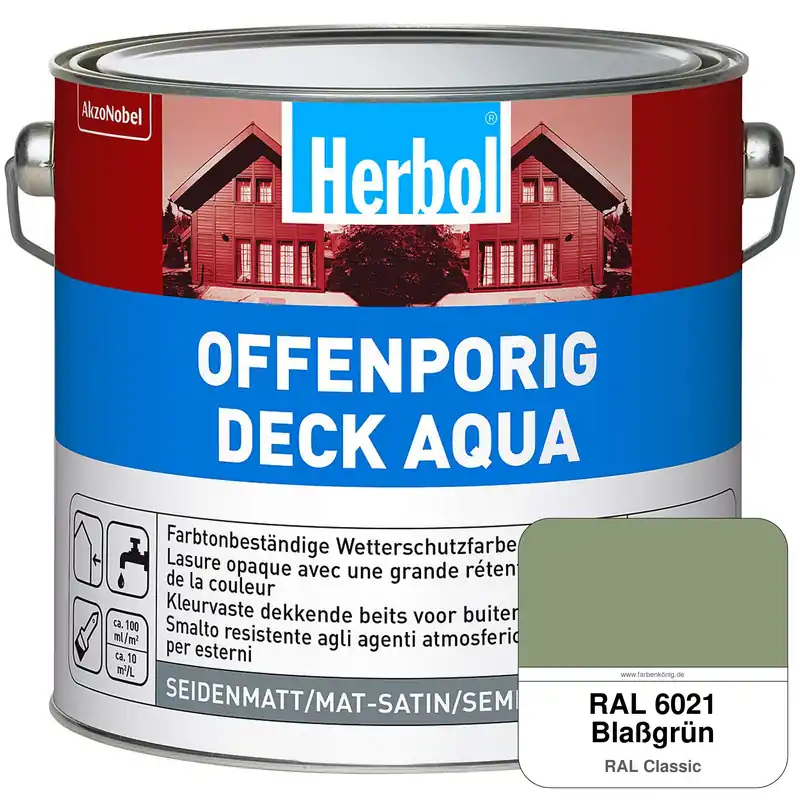 Neu Offenporig-Deck Aqua (RAL 6021 Blassgrün)
