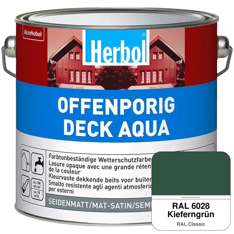 Meistverkauft Offenporig-Deck Aqua (RAL 6028 Kieferngrün)