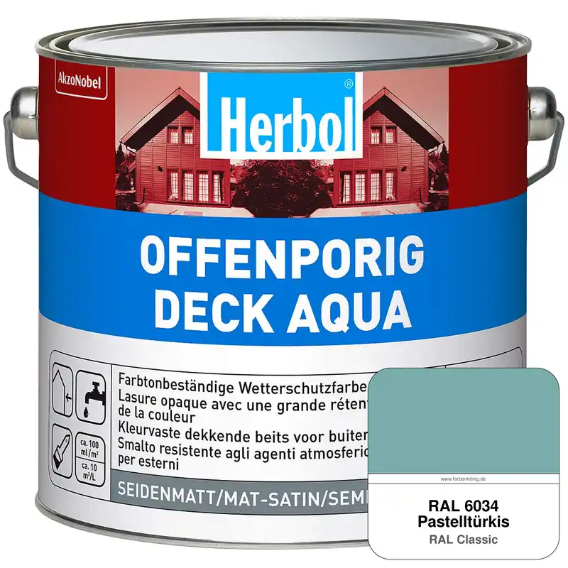 Zertifiziert Offenporig-Deck Aqua (RAL 6034 Pastelltürkis)