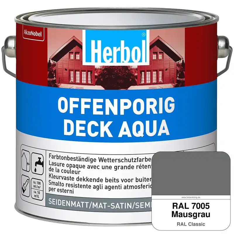 Sonderangebot Offenporig-Deck Aqua (RAL 7005 Mausgrau)