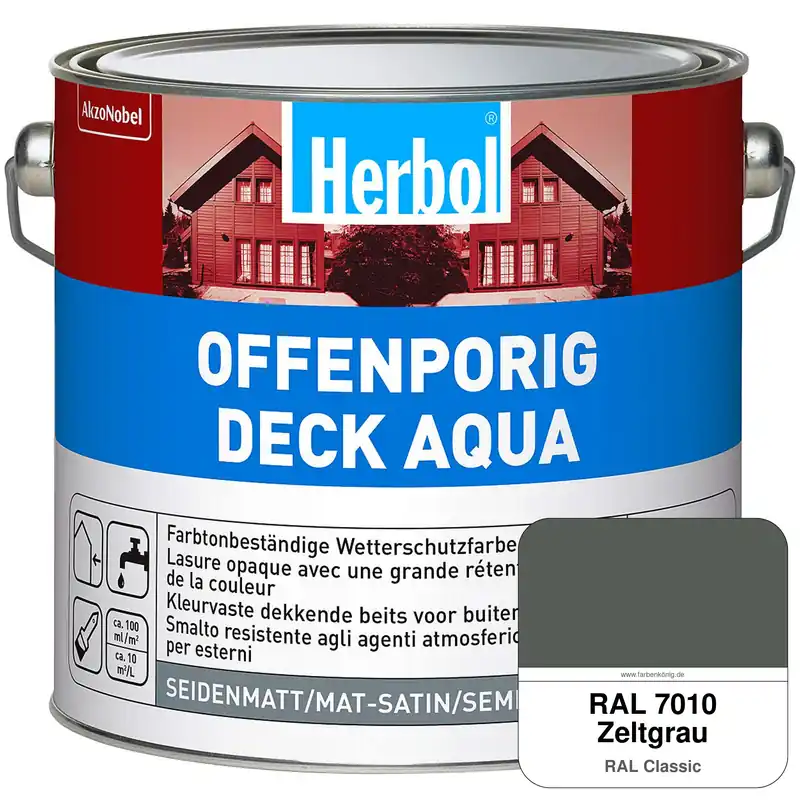 Billig Offenporig-Deck Aqua (RAL 7010 Zeltgrau)