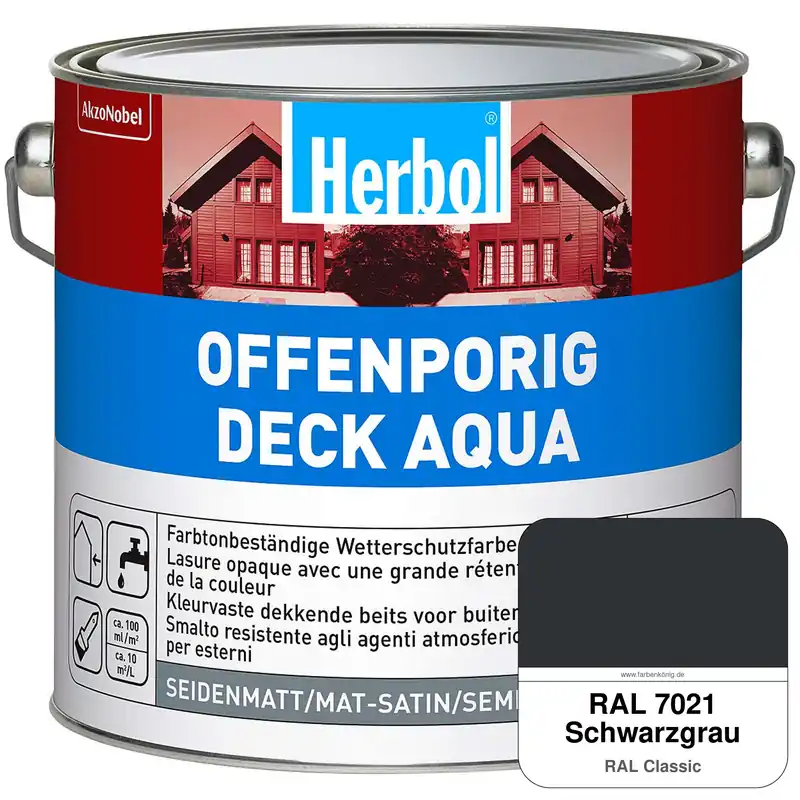 Offenporig-Deck Aqua (RAL 7021 Schwarzgrau) Billig