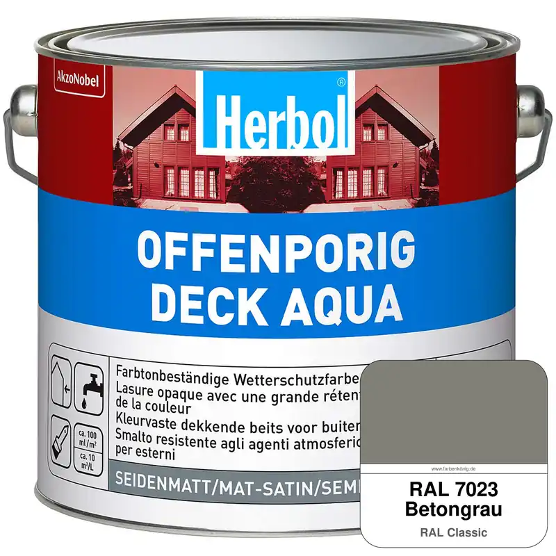 Offenporig-Deck Aqua (RAL 7023 Betongrau) Heißes Angebot
