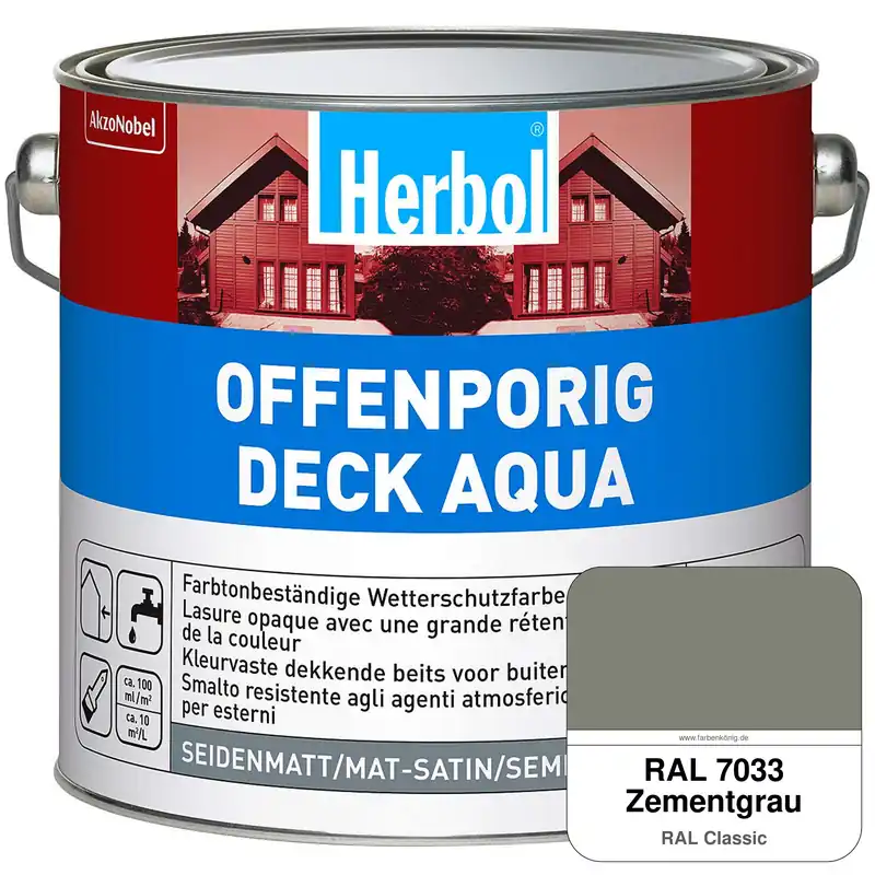 Ausverkauf Offenporig-Deck Aqua (RAL 7033 Zementgrau)