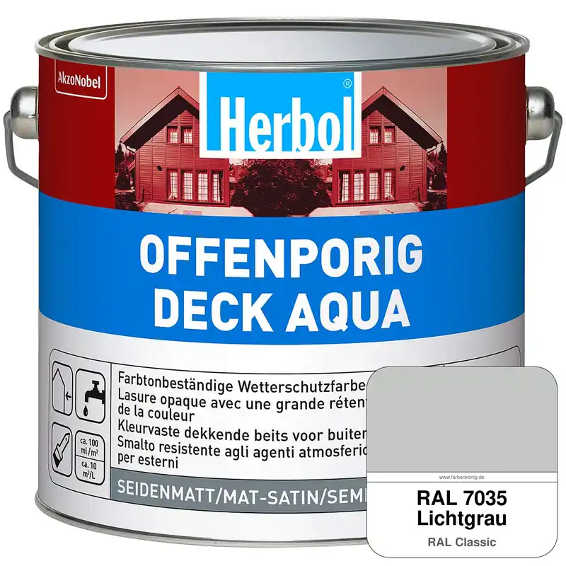 Rabatt Offenporig-Deck Aqua (RAL 7035 Lichtgrau)