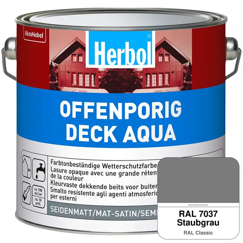 Saisonangebot Offenporig-Deck Aqua (RAL 7037 Staubgrau)