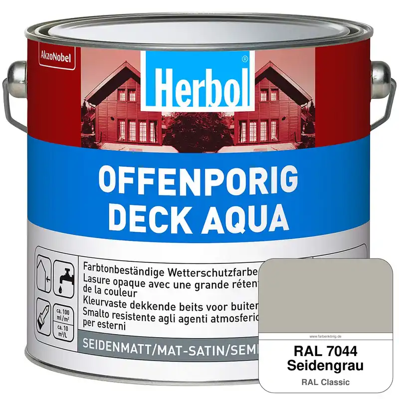 Abverkauf Offenporig-Deck Aqua (RAL 7044 Seidengrau)