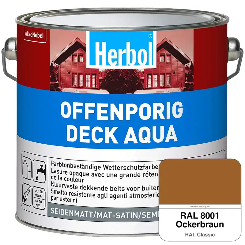Offenporig-Deck Aqua (RAL 8001 Ockerbraun) Letzte Chance