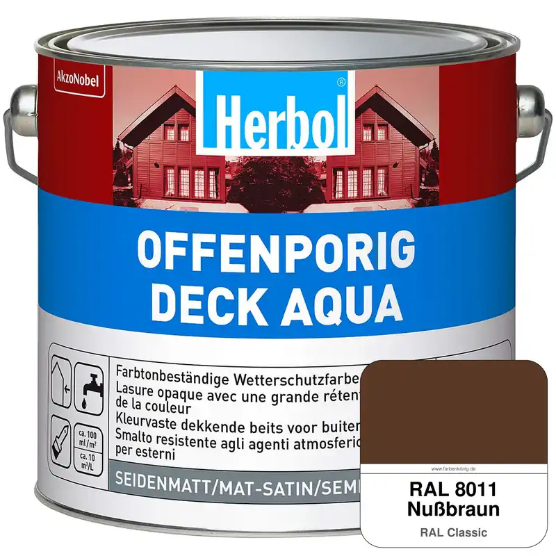 Offenporig-Deck Aqua (RAL 8011 Nussbraun) Mega-Angebot