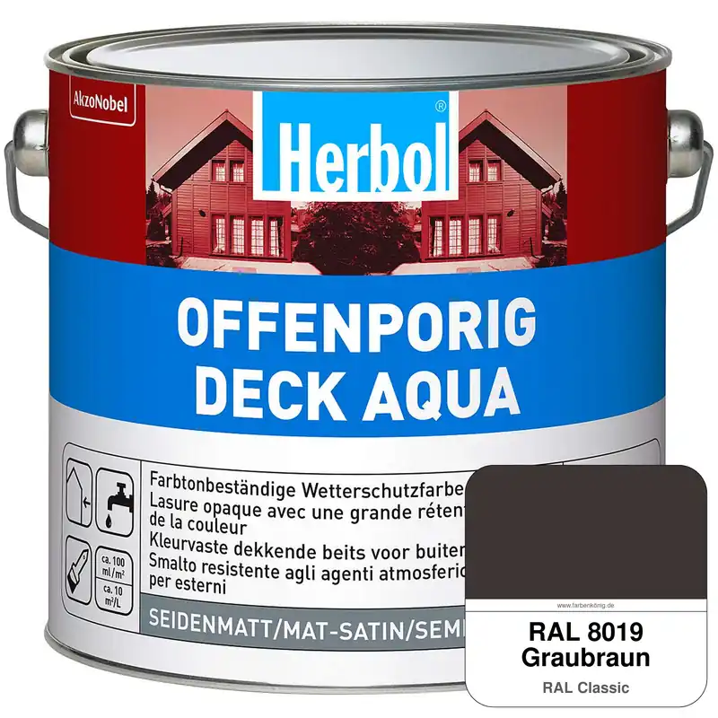 Sale Offenporig-Deck Aqua (RAL 8019 Graubraun)