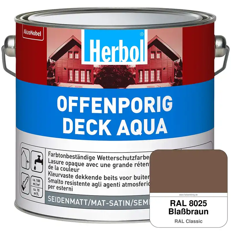 Markenware Offenporig-Deck Aqua (RAL 8025 Blassbraun)