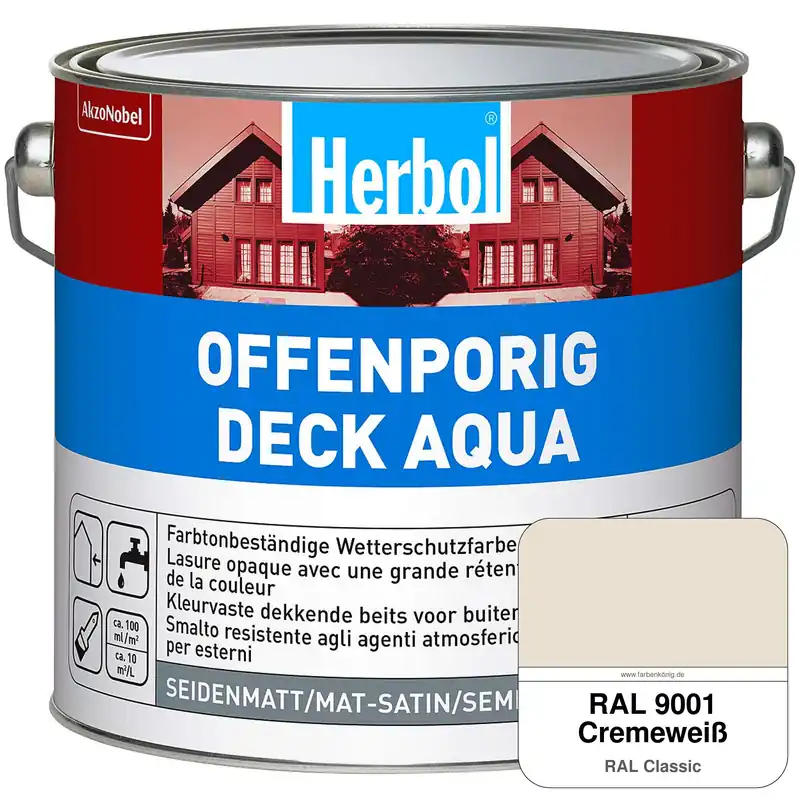 Offenporig-Deck Aqua (RAL 9001 Cremeweiß) Kostenloser Versand