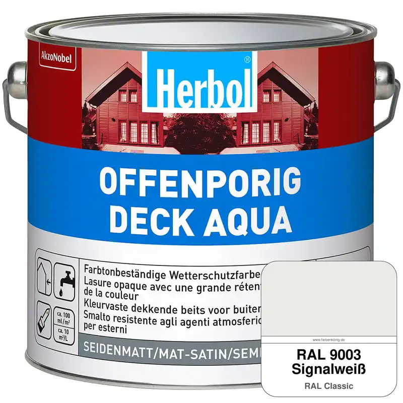 Rabatt Offenporig-Deck Aqua (RAL 9003 Signalweiß)