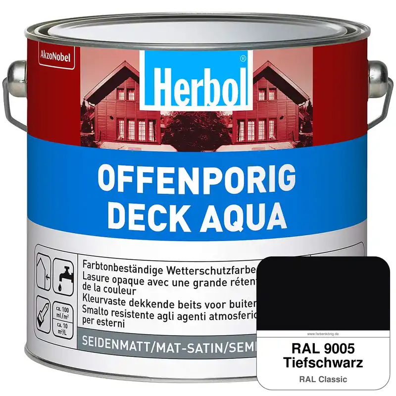 Echt Offenporig-Deck Aqua (RAL 9005 Tiefschwarz)