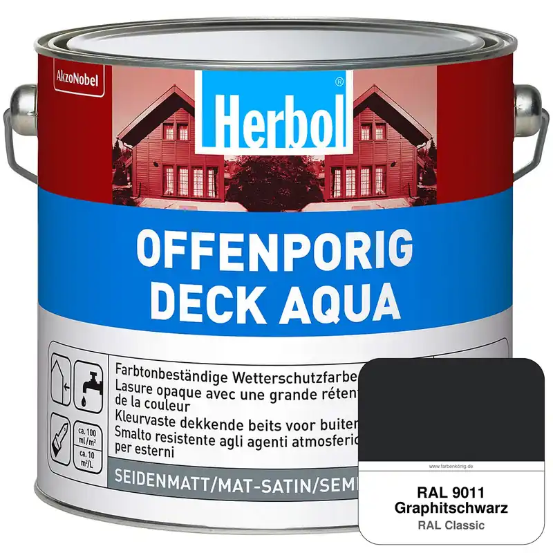 Preiswert Offenporig-Deck Aqua (RAL 9011 Graphitschwarz)
