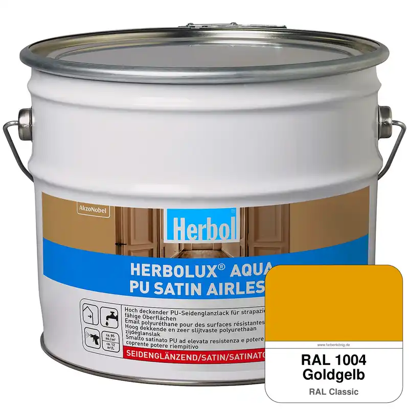 Herbolux Aqua PU Satin Airless (RAL 1004 Goldgelb) Heißes Angebot