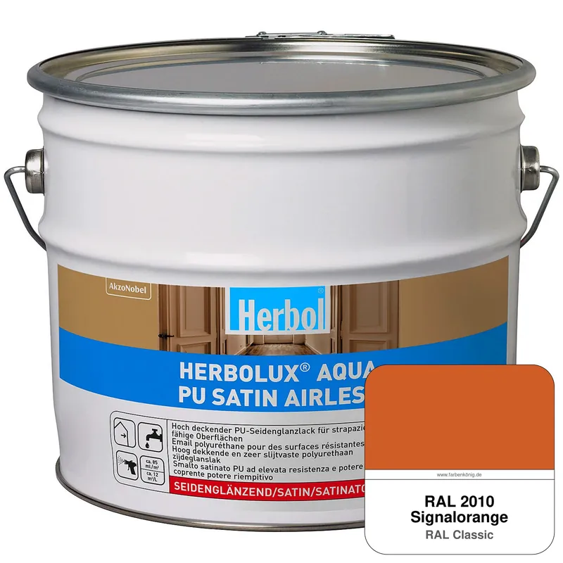 Direkt Vom Hersteller Herbolux Aqua PU Satin Airless (RAL 2010 Signalorange)