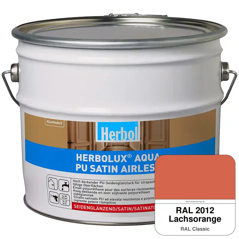 Angebot Herbolux Aqua PU Satin Airless (RAL 2012 Lachsorange)