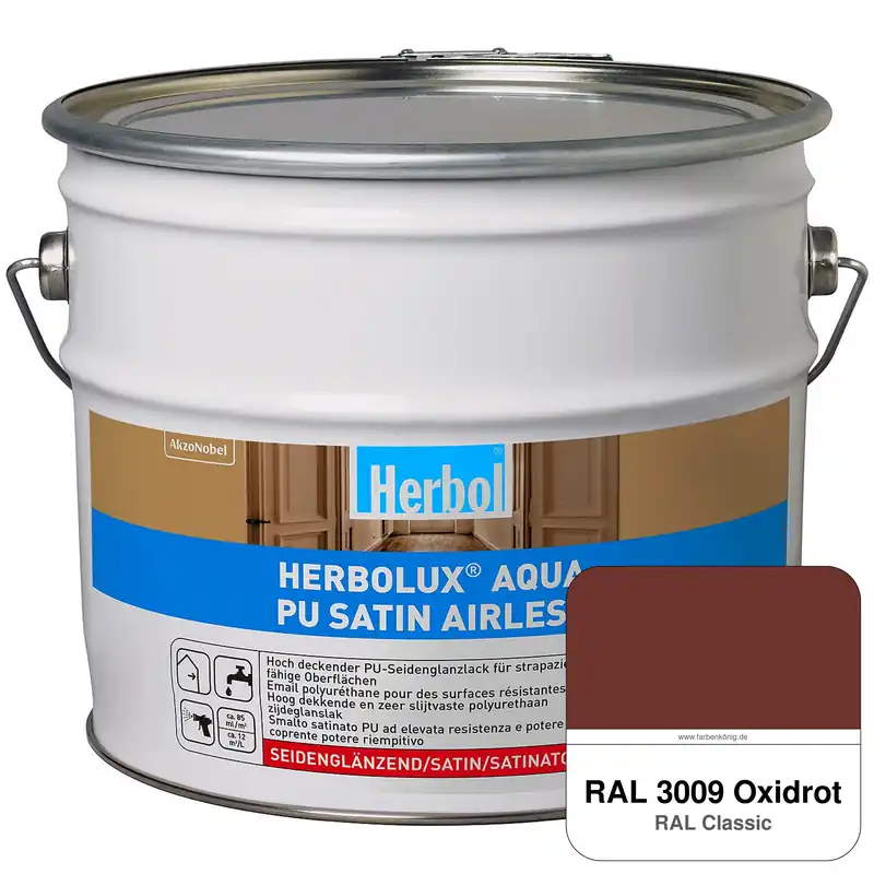 Herbolux Aqua PU Satin Airless (RAL 3009 Oxidrot) Echt