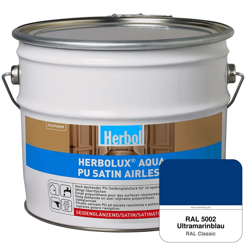 Herbolux Aqua PU Satin Airless (RAL 5002 Ultramarinblau) Solange Der Vorrat Reicht
