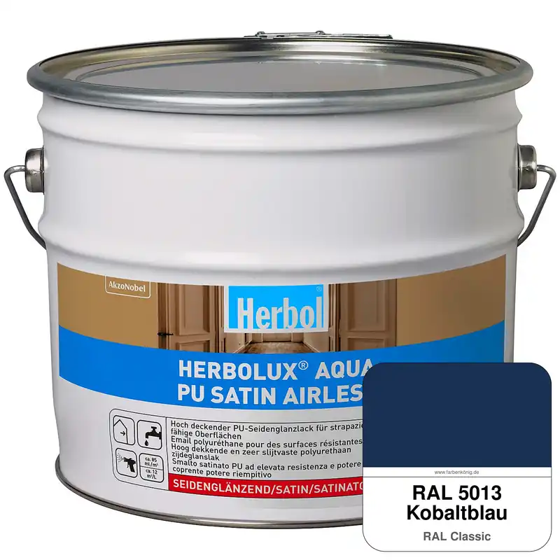 Herbolux Aqua PU Satin Airless (RAL 5013 Kobaltblau) Zertifiziert
