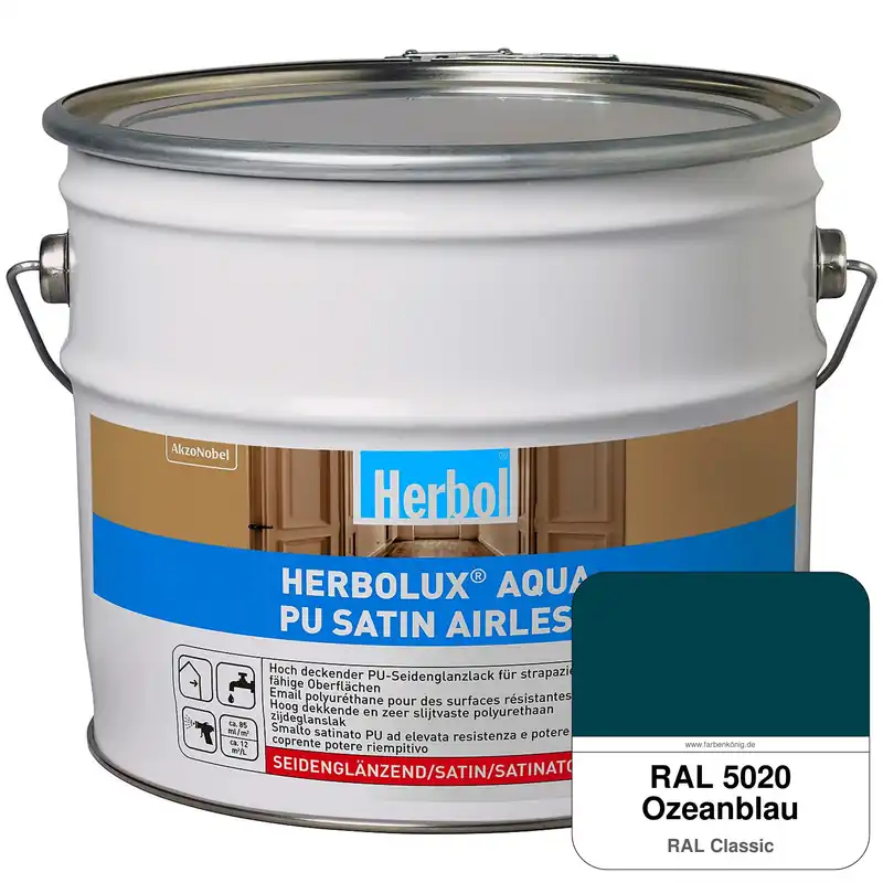 Herbolux Aqua PU Satin Airless (RAL 5020 Ozeanblau) Aktuell