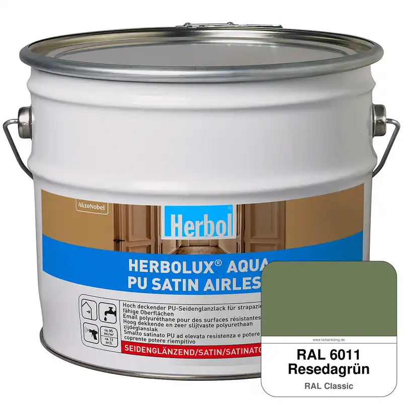Herbolux Aqua PU Satin Airless (RAL 6011 Resedagrün) Direkt Vom Hersteller