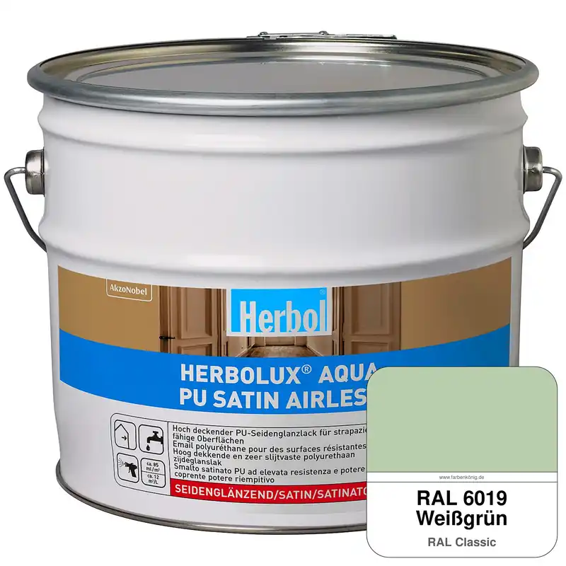 Herbolux Aqua PU Satin Airless (RAL 6019 Weißgrün) Versand Am Gleichen Tag