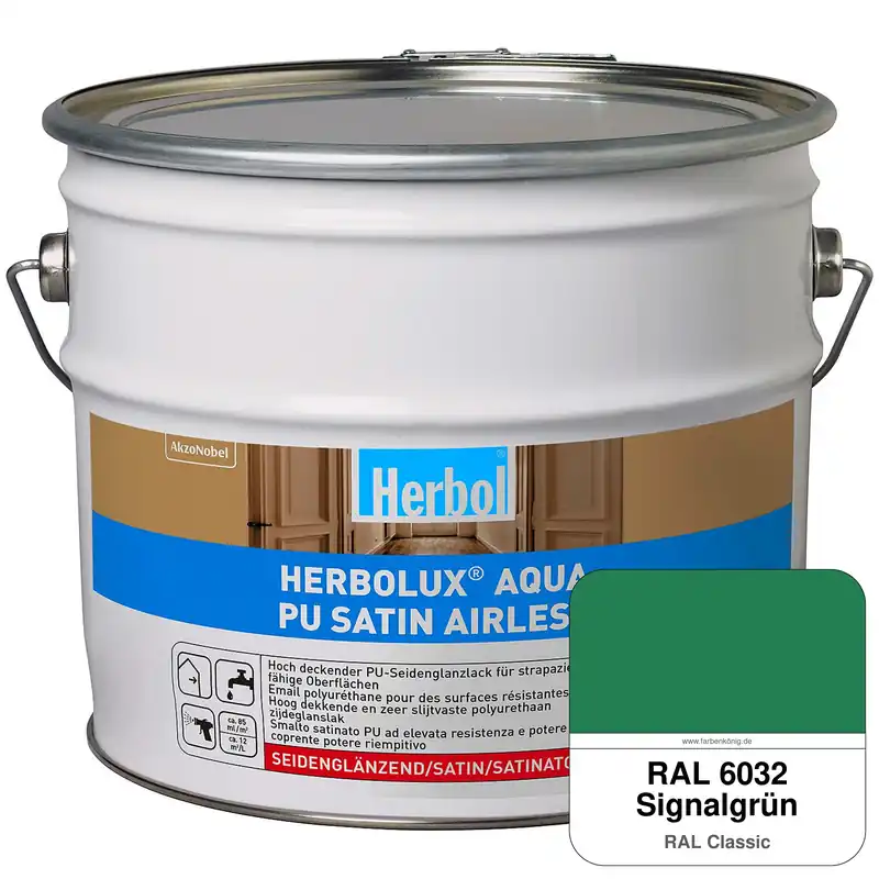 Herbolux Aqua PU Satin Airless (RAL 6032 Signalgrün) Super-Preis